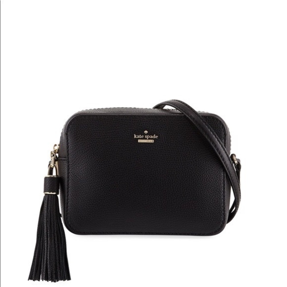 Kate Spade Black Naomi Camera Crossbody Bag with Tassel